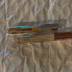 L.A. COLORS Gold Glitter & Clear High Shine Lip Gloss Duo